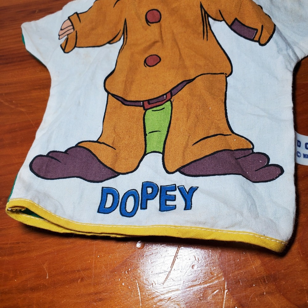 Walt Disney Productions Vintage Dopey 7 Dwarfs Hand Puppet Japan Cloth Body - Picture 7 of 16